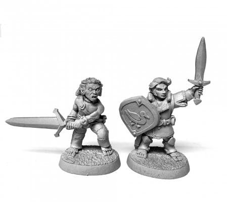 Reaper Miniatures Halfling Fighter and Barbarian (07102)